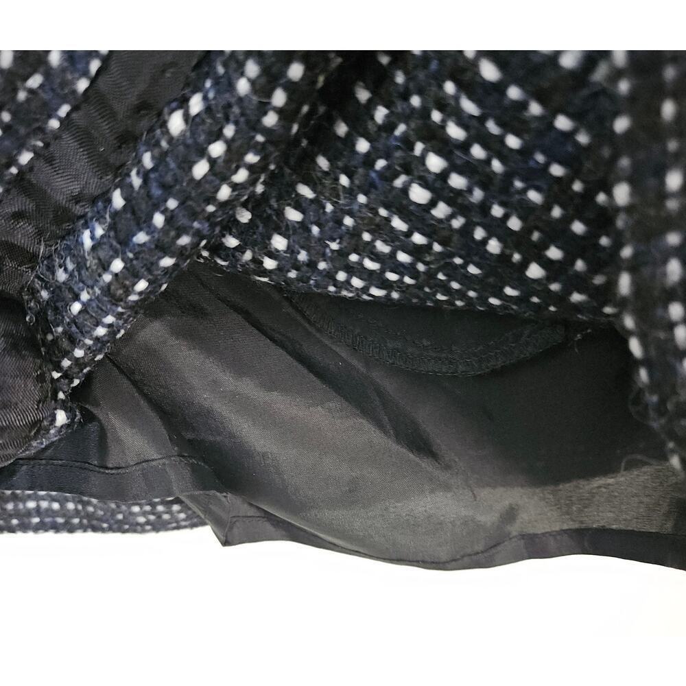 J. Crew Black Tweed Wool Mini Skirt Size 8 Medium Dark Academia Pockets - Picture 5 of 7